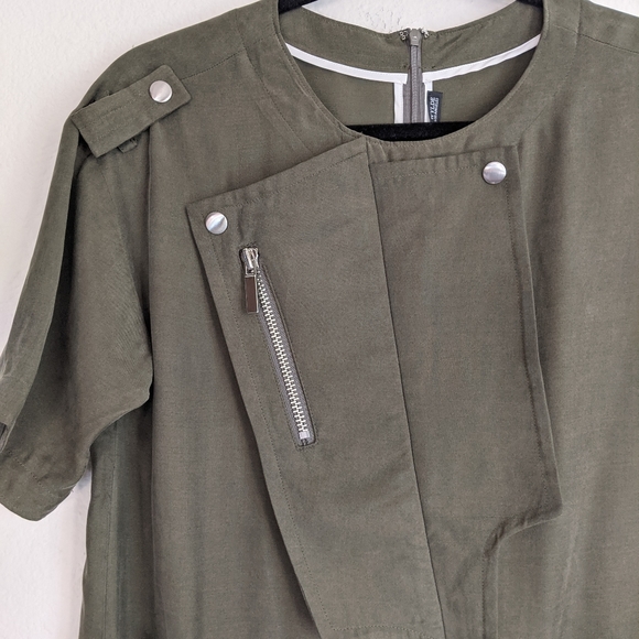 NWT Thomas Wylde Bramble Army Green Shift Dress Sz XS - Picture 3 of 7